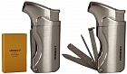 Зажигалка Honest трубочная, нож, топталка, тройник BCZ 241-1 SLV