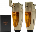 Зажигалка HONEST сигарная турбо 2 сопла HST-3039 GLD